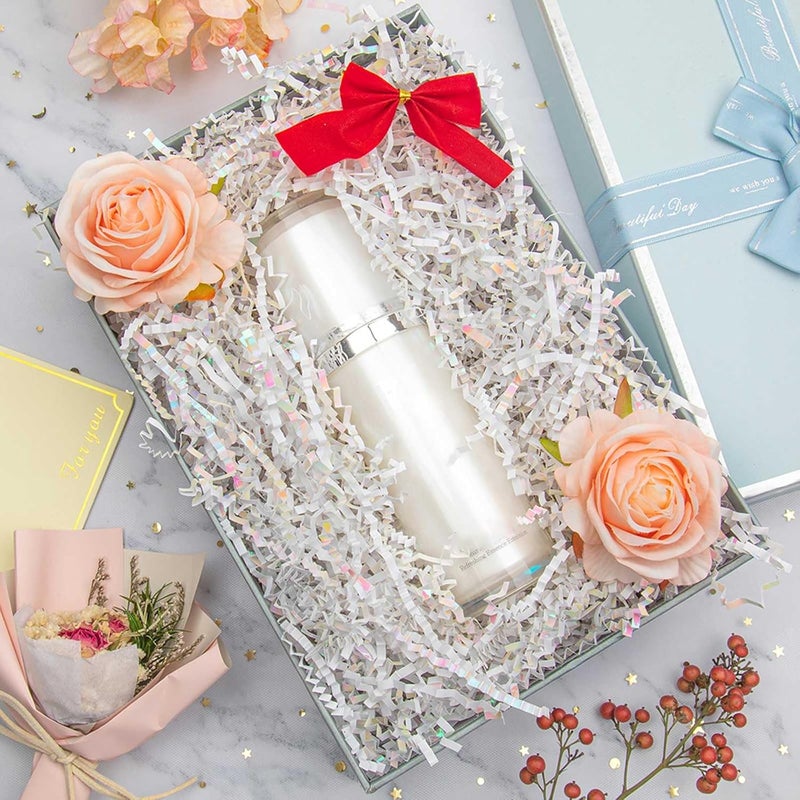 Caleihd 1/2 LB Crinkle Cut Paper Shredded Filler Paper for Gift Baskets Gift Box Confetti Shreds Decoration Stuffing for Birthday, Weddings, Anniversaries, Christmas Wrapping Diamond White - Image 2